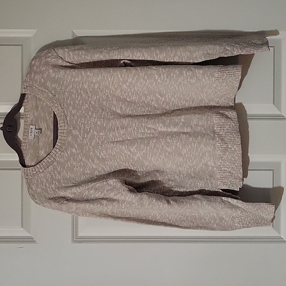 J.Crew Factory Teddie Crewneck Sweater Cream Marled Size M